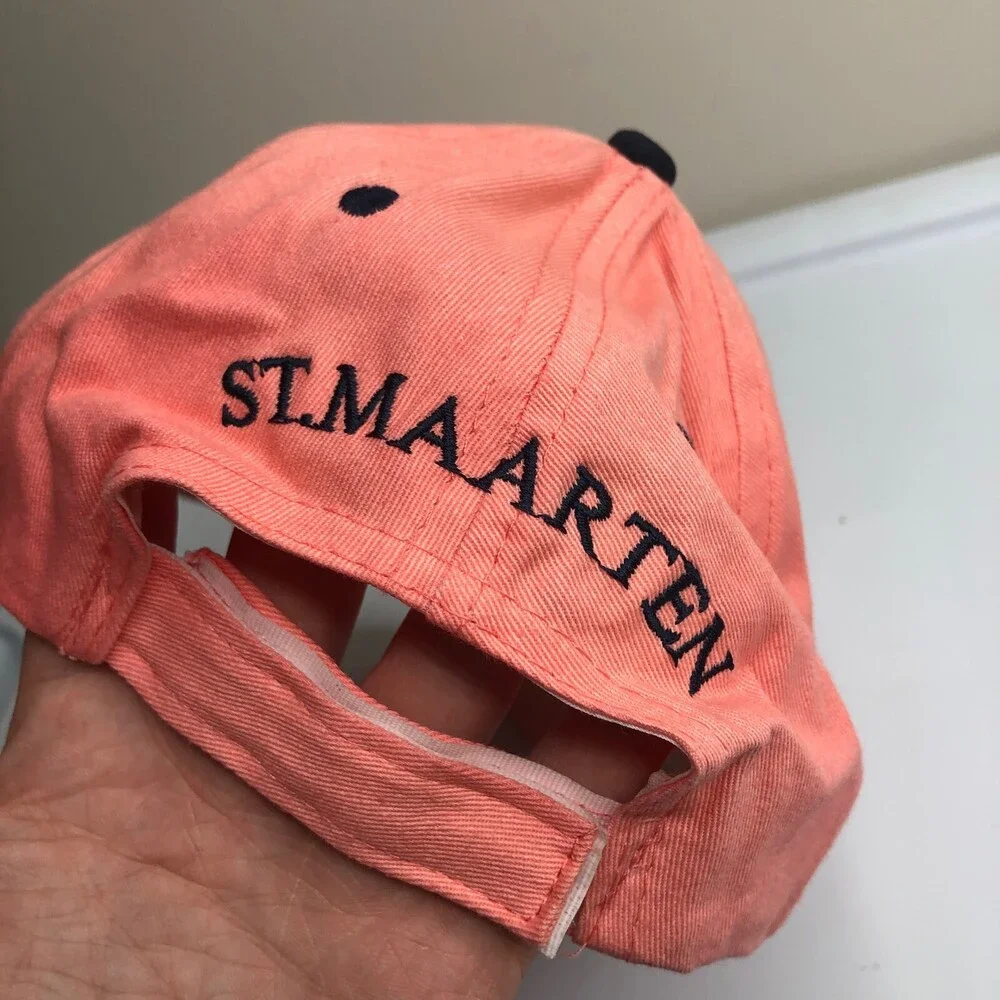 Florida Hat Women Pink Adjustable Strap Baseball Cap Island Palm Tree St Maarten